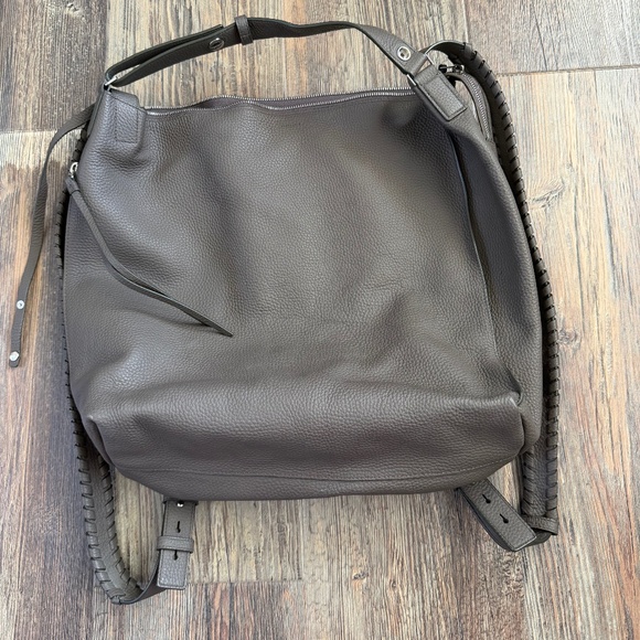 ALLSAINTS Leather Whipstitch Tote / Backpack | Gray main image 5